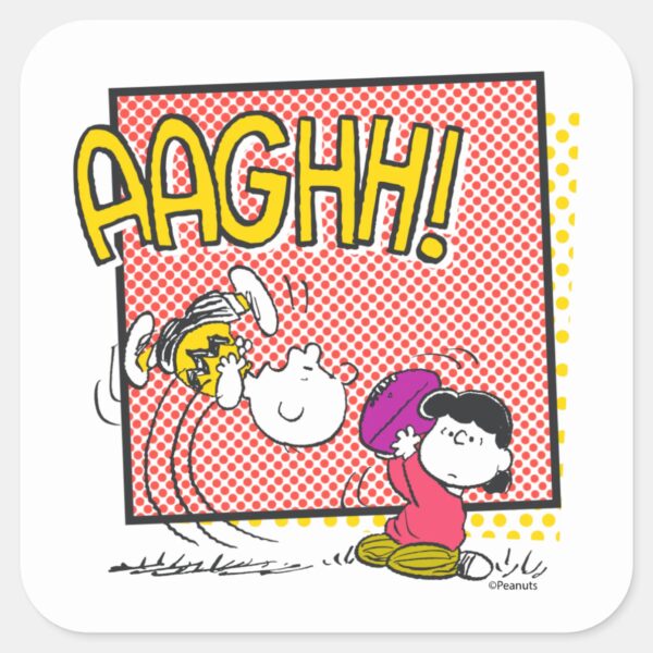 Charlie_Brown_and_Lucy_Football_Comic_Graphic_Square_Sticker_1 Charlie Brown And Lucy Football Comic Graphic Square Sticker