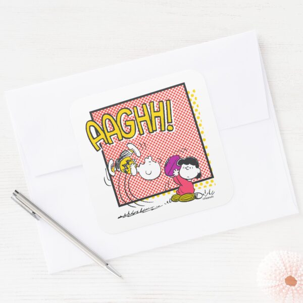 Charlie_Brown_and_Lucy_Football_Comic_Graphic_Square_Sticker_3 Charlie Brown And Lucy Football Comic Graphic Square Sticker