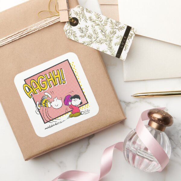 Charlie_Brown_and_Lucy_Football_Comic_Graphic_Square_Sticker_5 Charlie Brown And Lucy Football Comic Graphic Square Sticker