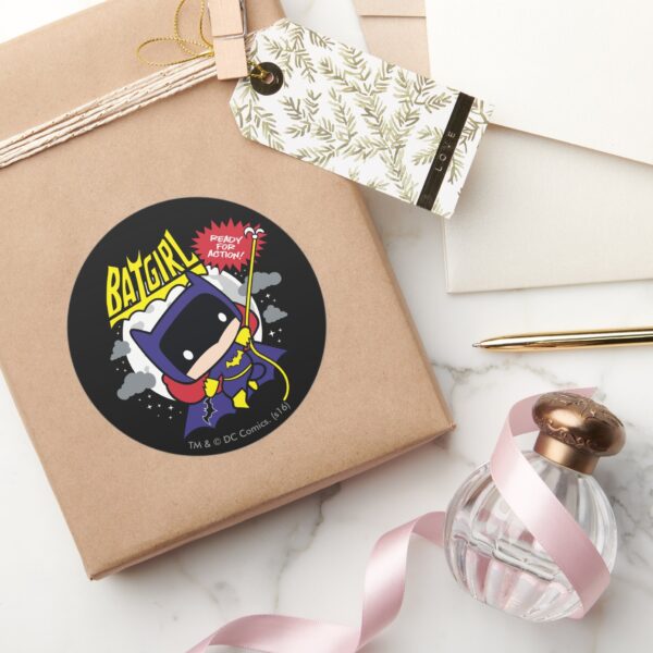 Chibi_Batgirl_Ready_For_Action_Classic_Round_Sticker_5 Chibi Batgirl Ready For Action Classic Round Sticker