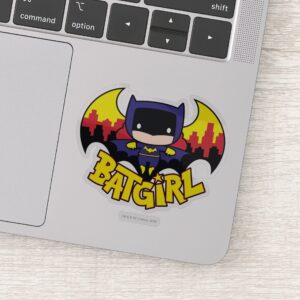 Chibi Batgirl With Gotham Skyline Logo Sticker