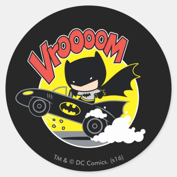 Chibi_Batman_In_The_Batmobile_Classic_Round_Sticker_1 Chibi Batman In The Batmobile Classic Round Sticker