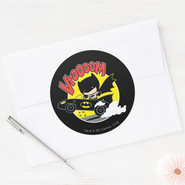 Chibi_Batman_In_The_Batmobile_Classic_Round_Sticker_3 Chibi Batman In The Batmobile Classic Round Sticker