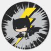 Chibi Batman Lightning Kick Classic Round Sticker