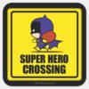 Chibi_Batwoman_Super_Hero_Crossing_Sign_Square_Sticker_1 Chibi Batwoman Super Hero Crossing Sign Square Sticker