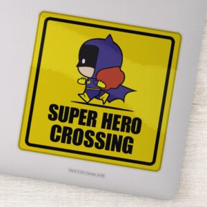 Chibi Batwoman Super Hero Crossing Sign Sticker