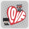 Chibi Catwoman Pounce On Batman Square Sticker