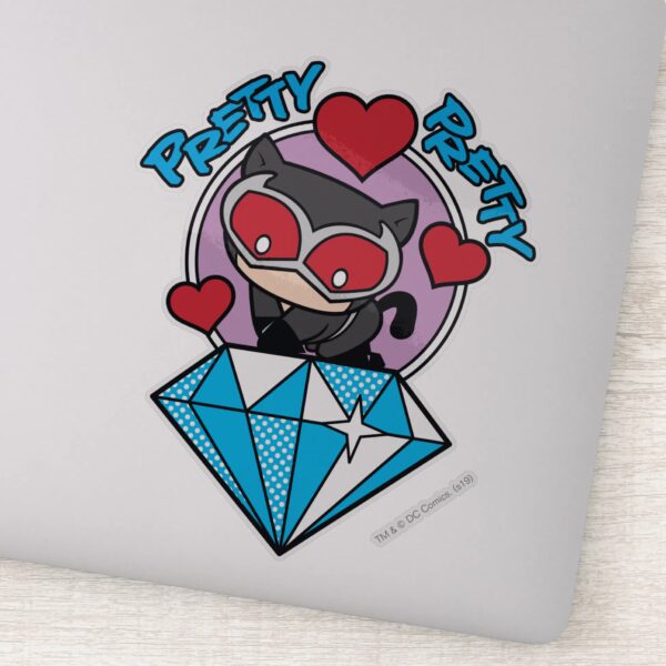 Chibi_Catwoman_Sitting_Atop_Large_Diamond_Sticker_1 Chibi Catwoman Sitting Atop Large Diamond Sticker