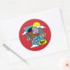Chibi Cyborg Blast Off Classic Round Sticker