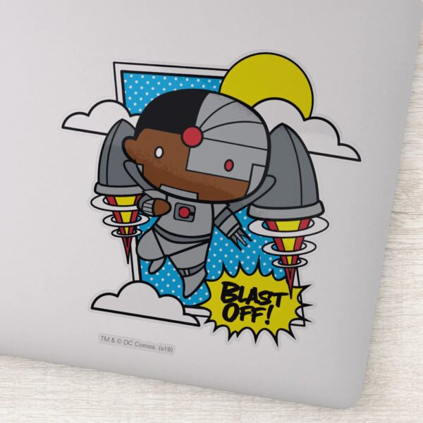 Chibi Cyborg Blast Off Sticker