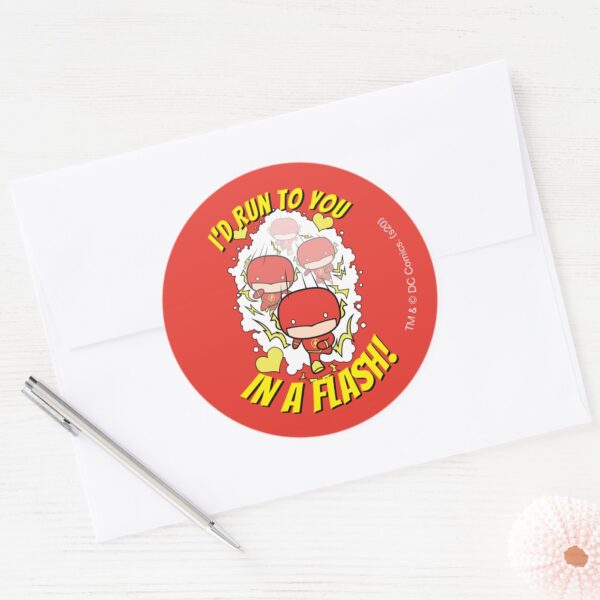 Chibi Flash Id Run To You In A Flash Valentine Classic Round Sticker