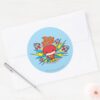 Chibi Flash Outrunning Rockets Classic Round Sticker