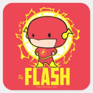 Chibi Flash With Electricity Square Sticker