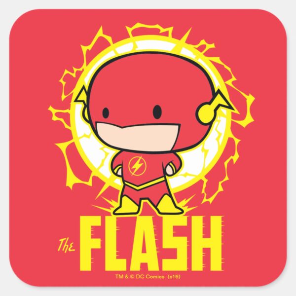 Chibi Flash With Electricity Square Sticker