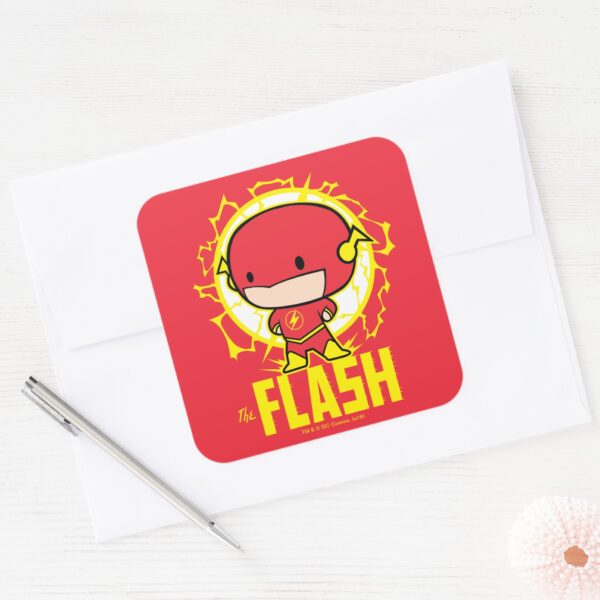 Chibi Flash With Electricity Square Sticker