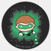 Chibi Green Lantern Flying Through Space Classic Round Sticker