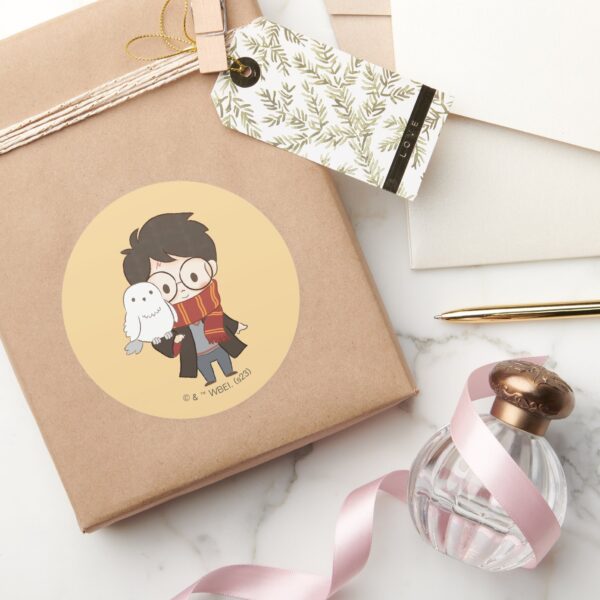 Chibi_HARRY_POTTER™_&_Hedwig_Classic_Round_Sticker_5 Chibi HARRY POTTER™ Hedwig Classic Round Sticker