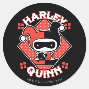 Chibi Harley Quinn Splits Classic Round Sticker