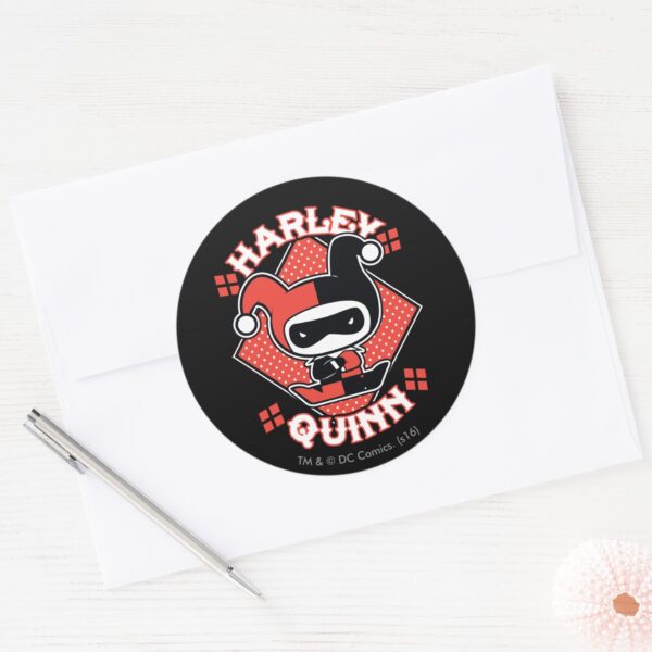 Chibi Harley Quinn Splits Classic Round Sticker