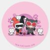 Chibi Harley Quinn Chibi Catwoman With Cats Classic Round Sticker