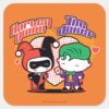 Chibi Harley Quinn Chibi Joker Hearts Square Sticker