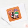 Chibi Harley Quinn Chibi Joker Hearts Square Sticker