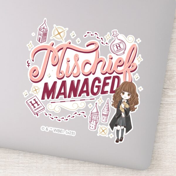 Chibi_Hermione__Mischief_Managed__Sticker_1 Chibi Hermione Mischief Managed Sticker