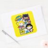 Chibi Heroes Dancing Square Sticker