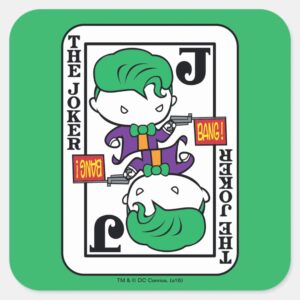Chibi Joker Playing Card Square Sticker