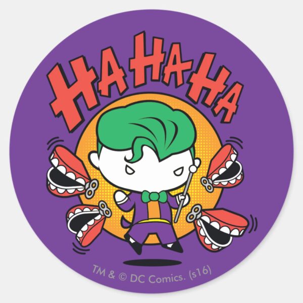 Chibi_Joker_With_Toy_Teeth_Classic_Round_Sticker_1 Chibi Joker With Toy Teeth Classic Round Sticker