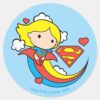 Chibi_Supergirl_Flying_Rainbow_Classic_Round_Sticker_1 Chibi Supergirl Flying Rainbow Classic Round Sticker
