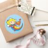 Chibi_Supergirl_Flying_Rainbow_Classic_Round_Sticker_5 Chibi Supergirl Flying Rainbow Classic Round Sticker