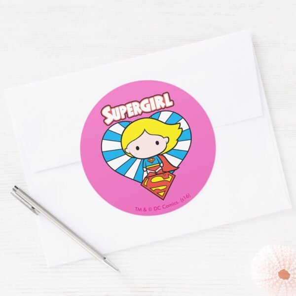 Chibi_Supergirl_Starburst_Heart_and_Logo_Classic_Round_Sticker_3 Chibi Supergirl Starburst Heart And Logo Classic Round Sticker