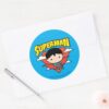 Chibi Superman Polka Dot Shield And Name Classic Round Sticker