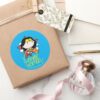Chibi Wonder Woman Flying With Lasso Classic Round Sticker