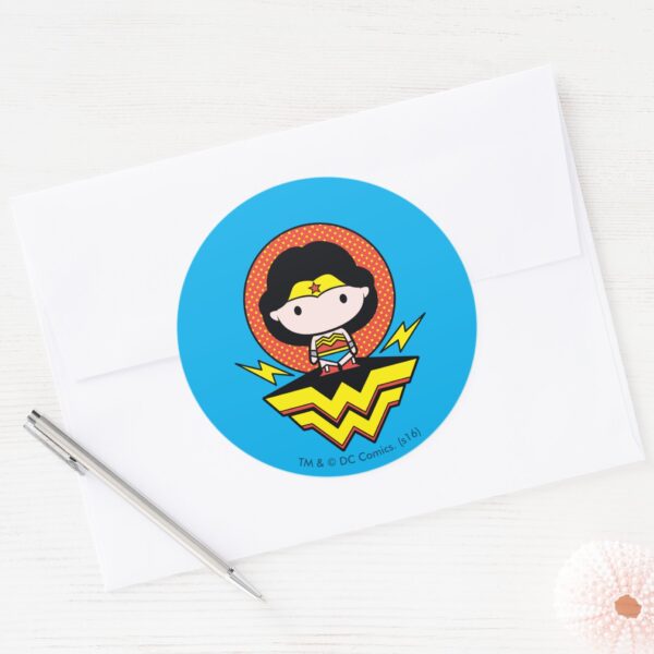Chibi_Wonder_Woman_With_Polka_Dots_and_Logo_Classic_Round_Sticker_3 Chibi Wonder Woman With Polka Dots And Logo Classic Round Sticker