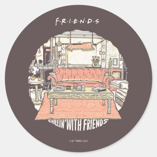 Chillin'_with_FRIENDS™_Cartoon_Classic_Round_Sticker_7 Chillin With FRIENDS™ Cartoon Classic Round Sticker