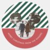 Christmas_Mickey_Mouse_Red_&_Green_Family_Photo_Classic_Round_Sticker_1 Christmas Mickey Mouse Red Green Family Photo Classic Round Sticker