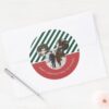 Christmas_Mickey_Mouse_Red_&_Green_Family_Photo_Classic_Round_Sticker_3 Christmas Mickey Mouse Red Green Family Photo Classic Round Sticker