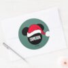 Christmas Mickey Mouse Santa Icon Add Your Name Classic Round Sticker