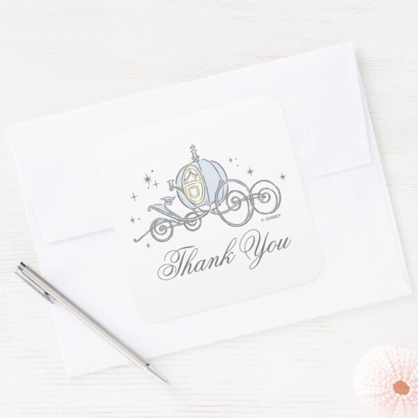 Cinderella_Carriage___Baby_Shower_Thank_You_Square_Sticker_3 Cinderella Carriage Baby Shower Thank You Square Sticker