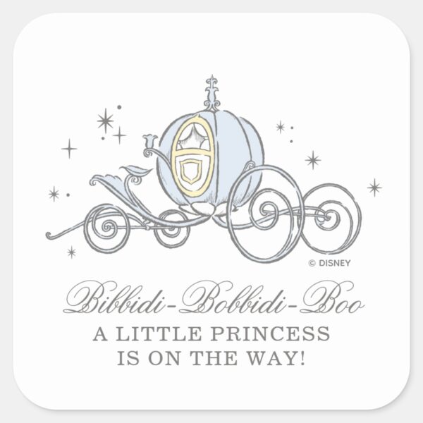 Cinderella_Carriage___Fairytale_Baby_Shower_Square_Sticker_1 Cinderella Carriage Fairytale Baby Shower Square Sticker