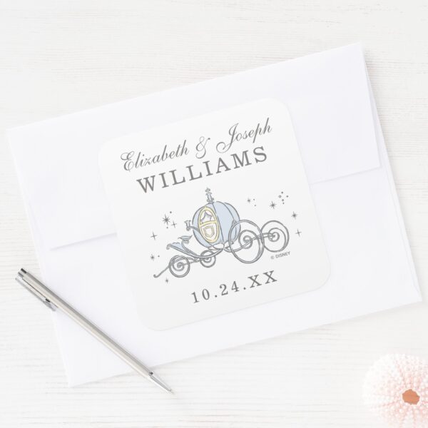 Cinderella_Carriage___Fairytale_Wedding_Square_Sticker_3 Cinderella Carriage Fairytale Wedding Square Sticker