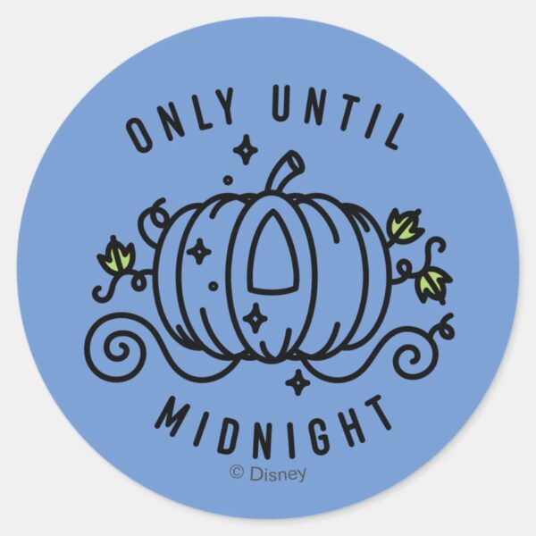 Cinderella_Pumpkin_Carriage__Only_Until_Midnight__Classic_Round_Sticker_1 Cinderella Pumpkin Carriage Only Until Midnight Classic Round Sticker
