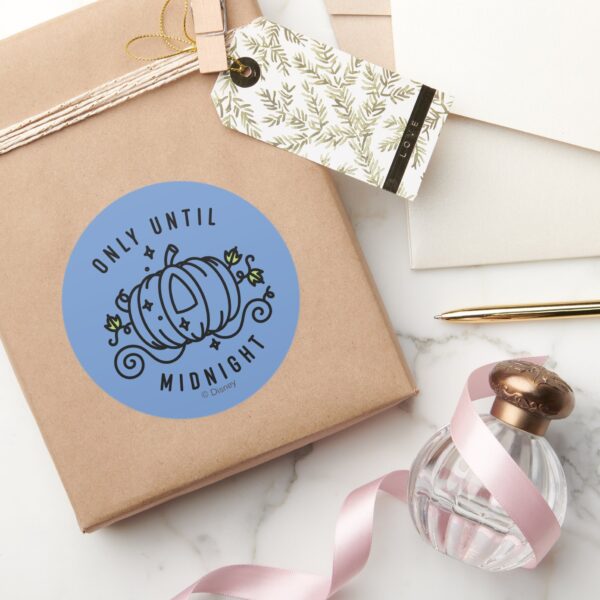 Cinderella_Pumpkin_Carriage__Only_Until_Midnight__Classic_Round_Sticker_5 Cinderella Pumpkin Carriage Only Until Midnight Classic Round Sticker