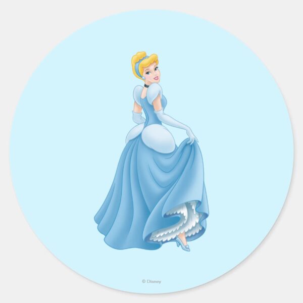 Cinderella_Standing_Classic_Round_Sticker_1 Cinderella Standing Classic Round Sticker