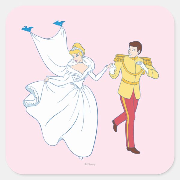Cinderella_Wedding_Square_Sticker_1 Cinderella Wedding Square Sticker
