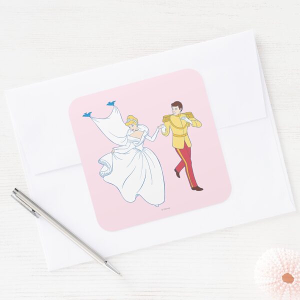 Cinderella_Wedding_Square_Sticker_3 Cinderella Wedding Square Sticker
