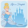 Cinderella_&_Castle_Graphic_Square_Sticker_1 Cinderella Castle Graphic Square Sticker