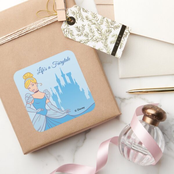 Cinderella_&_Castle_Graphic_Square_Sticker_5 Cinderella Castle Graphic Square Sticker